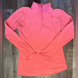 The North Face Women’s Quarter Zip Up Jacket Pullover Longsleeve Medium Pink A31